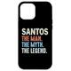 Hülle für iPhone 15 Plus Santos The Legend Name Personalisierte Niedliche Idee Männer Vintage