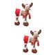 Toyvian 2 Pcs Christmas Plush Toy Xmas Fireplace Decor Gifts in Time for Christmas Wild Animals Toys Reindeer Figure Plush Doll Wildlife Statues Stuffed Toys Accessories Decorate Elk