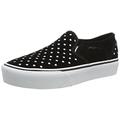 Vans Women's Asher Platform Sneaker, Suede Dots Black White, 8 UK