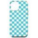 Hülle für iPhone 15 Pro Max Aqua and White Checker Checkerboard Classic
