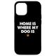 Hülle für iPhone 15 Pro "Home is where my dog is", lustiges Zitat für Hundeliebhaber