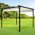 The Fellie Pergola, 3M*3M*2.3M Aluminium Garden Gazebo with Retractable Canopy, Outdoor Garden Sun Shade Shelter, White