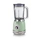 Ariete Vintage 58304 Glass Jug Blender, 1000W, 1.5 Litre Capacity Glass Jug, 4 Speeds + Pulse, Ice Crush Function, Anti Slip Feet, Stainless Steel Blades, Green