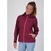 Softshelljacke LPO "SHELBY PEAK II", Damen, Gr. 36 (S), rot (weinrot), 96% Polyester; 4% Elastan, casual, tailliert, Langarm gerader Abschluss mit Klettverschlüssen, Jacken, leichte Softshelljacke mit All-Over-Print und abnehmbarer Kapuze