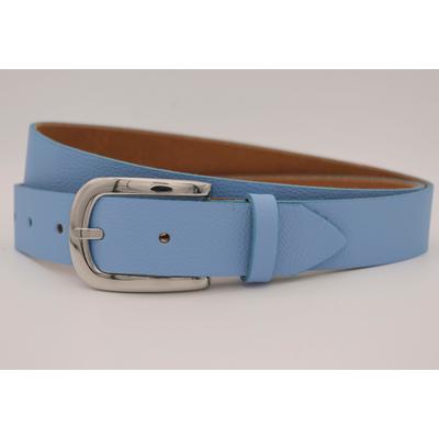 Ledergürtel ANNAMATONI, Damen, Gr. 90, blau (aqua), Rindsleder, unifarben, casual, Gürtel, mit silberner Schließe Image
