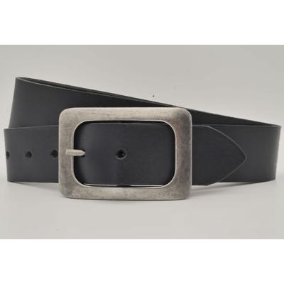 Ledergürtel ANNAMATONI, Damen, Gr. 95, blau (marine), Rindsleder, casual, Gürtel, mit silbener Schließe Image