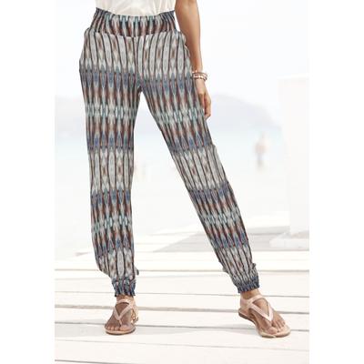 Jerseyhose VIVANCE, Damen, Gr. 38, N-Gr, bunt (bunt bedruckt), Jersey, Obermaterial: 100% Viskose, bedruckt, casual, figurumspielend lang, Hosen, mit Ethnoprint und Taschen, lockere Schlupfhose, Sommerhose Image