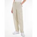 Cargohose TOMMY JEANS "TJW HARPER HR CARGO PANT" Gr. 32, Länge 34, beige (newsprint) Damen Hosen High-Waist-Hosen