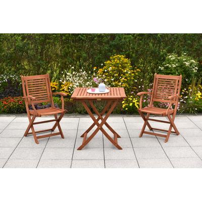 Garten-Essgruppe MERXX "»Cordoba«", beige (natur, natur, natur), Massivholz, Sitzmöbel-Sets, Tisch klappbar: LxB: 70x70 