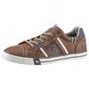 Sneaker MUSTANG SHOES, Herren, Gr. 48, braun (cognac, navy), Lederimitat, sportlich, Schuhe, mit kontrastreichen Details, Freizeitschuh, Halbschuh, Schnürschuh