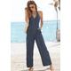 Neckholder-Overall S.OLIVER Gr. 42, N-Gr, blau (dark blue) Damen Overalls Strandoveralls