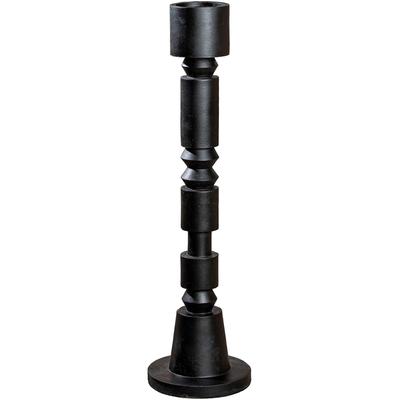 Standkerzenhalter CASABLANCA BY GILDE "Kerzenleuchter Phillip", schwarz, H:92cm Ø:25cm, Polyresin (Kunststein), Kerzenhalter, 1-flammig, aus Polyresin Image