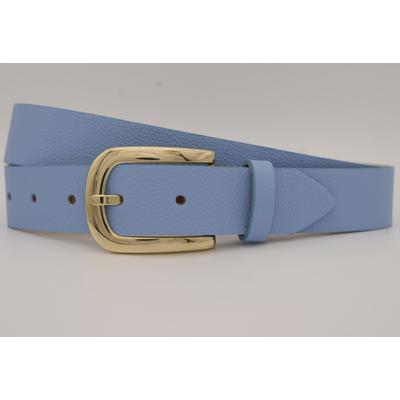 Ledergürtel ANNAMATONI, Damen, Gr. 100, blau (aqua), Rindsleder, unifarben, casual, Gürtel, mit goldener Schließe Image