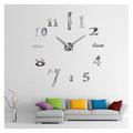 BOGAZY Wall Clock wall clock for bedroom Wall Clock 3D DIY Acrylic Mirror Stickers Wall Clocks Home Decoration Living Room Quartz Needle Wall clocks for living room (Color : Silver, Size : 30 inch)