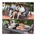 Garden Swing Seat Sitting And Reclining Nordic Outdoor Swing Courtyard Aluminum Alloy Rocking Chair Balcony Adult Swing Outdoor Three Person Hanging Chair Outdoor Swing