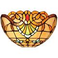 YOtat Tiffany Wall lamp Antique Wall lamp Half Round Stained Glass lampshade Tiffany Style Wall lamp Bedroom Bedside lamp Coffee Shop bar Hall Loft Dining Room Decorative