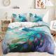 Double Duvet Set Peacock Purple Green Bedding Double Bed Set Microfiber Soft Duvet Cover Double with Hidden Zipper Closure Duvet Sets Double Bed Double Duvet Cover+Pillow Cases 2 Pack(50x75cm)