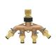 EALLEN Hose Splitter,Tap Connector Brass 4-Way Tap Garden Hose Water Splitter Garden Tap Water Pipe Quick Connector Valve 1pcs (Color : B)