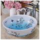 SmPinnaA Bathrooms Ceramic Basin, Hand Painted Vessel Sink Round Bathroom sink vintage Above Counter Bathroom Vanity Bowl, For Bath Remodel, 40x15cm,L