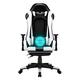 Gaming Chair Massage Office Chair Racing Chair,Leather Bucket Cushion Office Computer Massage with Massage Lumbar Support,Swivel Office Chair Task Chair for Adults for Home and Office,White