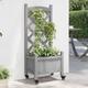 Festnight Trellis Planter, Garden Planters, Planters with Trellis, Planter with Trellis and Wheels Grey Solid Wood Fir