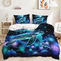 King Size Duvet Cover Sets Purple Coral Green Duvet Cover King Size Microfiber Duvet Cover Sets with Hidden Zipper Closure King Size Bedding Washable King Size Duvet Cover+2 Pillow Cases (50x75cm)