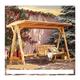 Garden Swing Chair Outdoor Multi Person Swing, Outdoor Floor To Ceiling Adult Rocking Chair, 3 Person Swing Courtyard Wooden Hanging Chair Porch Swings (Color : D)