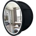 ZGPjubilant Bathroom Mirror Cabinet With LED Lights,Bathroom Wall Cabinet, Round mirror cabinet bathroom wood,Wall-Mounted Round Vanity Mirror, Smart switch,Black,60cm (Black 50cm)