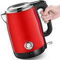 XAOBNIU Home Water Dispenser Kettle - 1.7L High Capacity Metal Jug - 1800W Rapid-Boil Heater Element - Instant Hot Boiling Water, Stainless Steel BPA Free - Cordless 360° Multi Boiler (Color : Red)