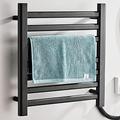 Heater Electric Towel Rack, Towel Warmer Wall Mounted 304 Stainless Steel Hot Towel Warmer For Bathroom Portable Aluminium Electric Towel Rail Warmer With 4 And 7 Heated Bars (Blac Feito na (Black Rig