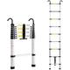 Tall Telescoping Ladder, for Garden Roof Building Use Ladder Easy To Carry with Hooks Portable Aluminium Engineering Ladder Stepladder (Color : Silver, Size : 2.7m) surprise gift