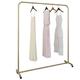 zcllove Garment Display Rack, Heavy Metal Clothes Rail with Wheels, Independent Clothes Hanger, Bedroom Clothes Sorting Rod/Golden/120cm