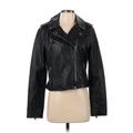 Levi's Faux Leather Jacket: Short Black Print Jackets & Outerwear - Women's Size Small
