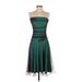 Speechless Cocktail Dress - Bridesmaid Open Neckline Sleeveless: Green Print Dresses - Women's Size Small