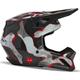 Fox Racing 2024 V1 Atlas Youth Motocross Helmet - Grey Red - 47-48cm | YS, Grey Red