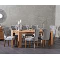 Sheringham 240cm Solid Oak Dining Table With 8 Grey Clara Fabric Chairs