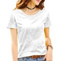 MiqiZWQ Women's t shirts Ladies Short Sleeve T-Shirt Cotton Loose Breathable Pure Cotton T-Shirt Casual Top Women’S Tshirt-White-Xl