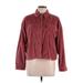 American Eagle Outfitters Jacket: Short Burgundy Print Jackets & Outerwear - Women's Size Large