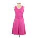 Athleta Casual Dress - A-Line Scoop Neck Sleeveless: Pink Solid Dresses - Women's Size Small