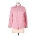 Lands' End Long Sleeve Button Down Shirt: Pink Tops - Women's Size Medium