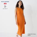 Women's 3D Knit Ribbed Sleeveless Dress | Orange | Medium | UNIQLO US