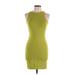 Wild Fable Casual Dress - Mini Crew Neck Sleeveless: Green Solid Dresses - New - Women's Size Large