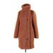 J.Crew Faux Fur Jacket: Mid-Length Brown Print Jackets & Outerwear - Women's Size 2