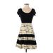 Gilli Casual Dress - A-Line: Black Argyle Dresses - Women's Size X-Small