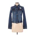 Hollister Denim Jacket: Short Blue Print Jackets & Outerwear - Women's Size Small