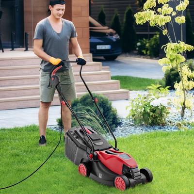 10 AMP 13 Inch Electric Corded Lawn Mower with Collection Box - 44.5" x 17.5" x 40"
