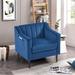 Modern Upholstered Tufted Accent Chair, Velvet Fabric Single Sofa Side Chair,Comfy Barrel Club Living Room Armchair