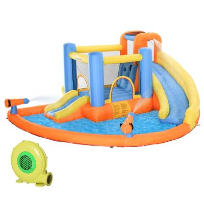 Inflatable Water Slide 5-in-1 Bounce House Water Park Jumping Castle