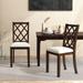 Dining Chair Set of 2 Wood Kitchen Chairs with Upholstered Seat Cushion and Rubber Wood Legs-Brown - 18" x 21.5" x 37.5"