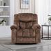 Bonded Leather Swivel Rocker Recliner, Massage, Heating